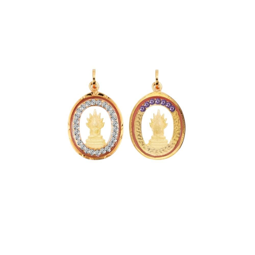 จี้พระประจำวันเสาร์ AURORA DESIGN ประดับพลอย RS ทองคำแท้ 75%_2