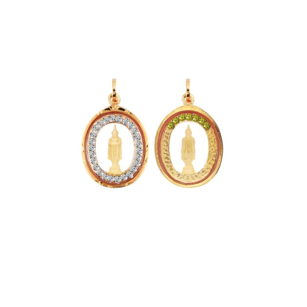 จี้พระประจำวันพุธ AURORA DESIGN ประดับพลอย RS ทองคำแท้ 75%_2