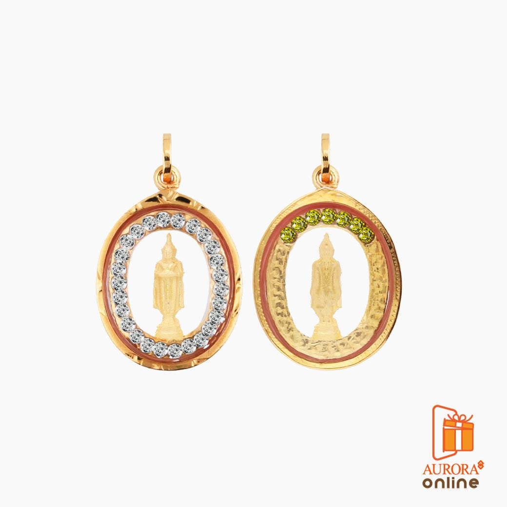 จี้พระประจำวันพุธ AURORA DESIGN ประดับพลอย RS ทองคำแท้ 75%_4