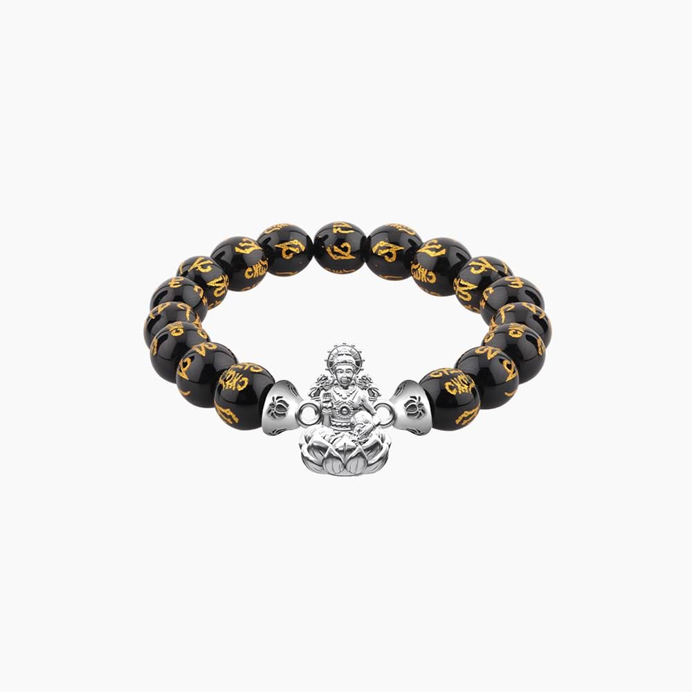 สร้อยข้อมือพระแม่ลักษมี AURORA DESIGN หินสีดำลาย_0