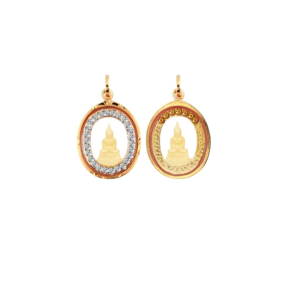 จี้พระประจำวันจันทร์ AURORA DESIGN ประดับพลอย RS ทองคำแท้ 75%_2