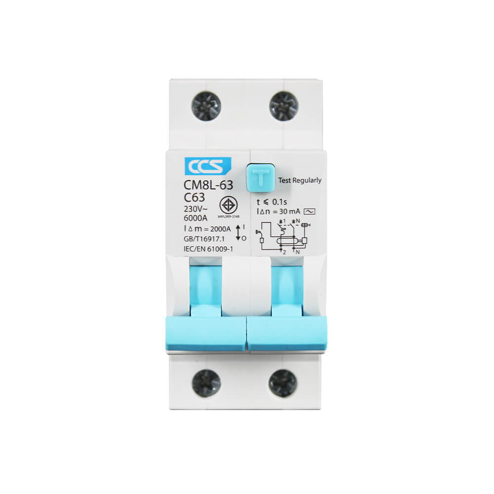 เบรกเกอร์กันไฟดูด 63 แอมป์ 2 โพล CCS รุ่น CM8L-63_1