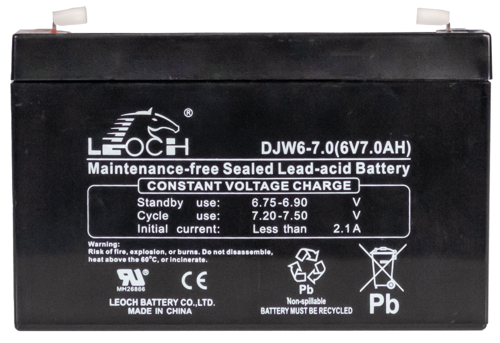 แบตเตอรี่แห้ง  LEOCH DJW6-7.0 (6V7.0AH) สำหรับไฟฉุกเฉิน_0