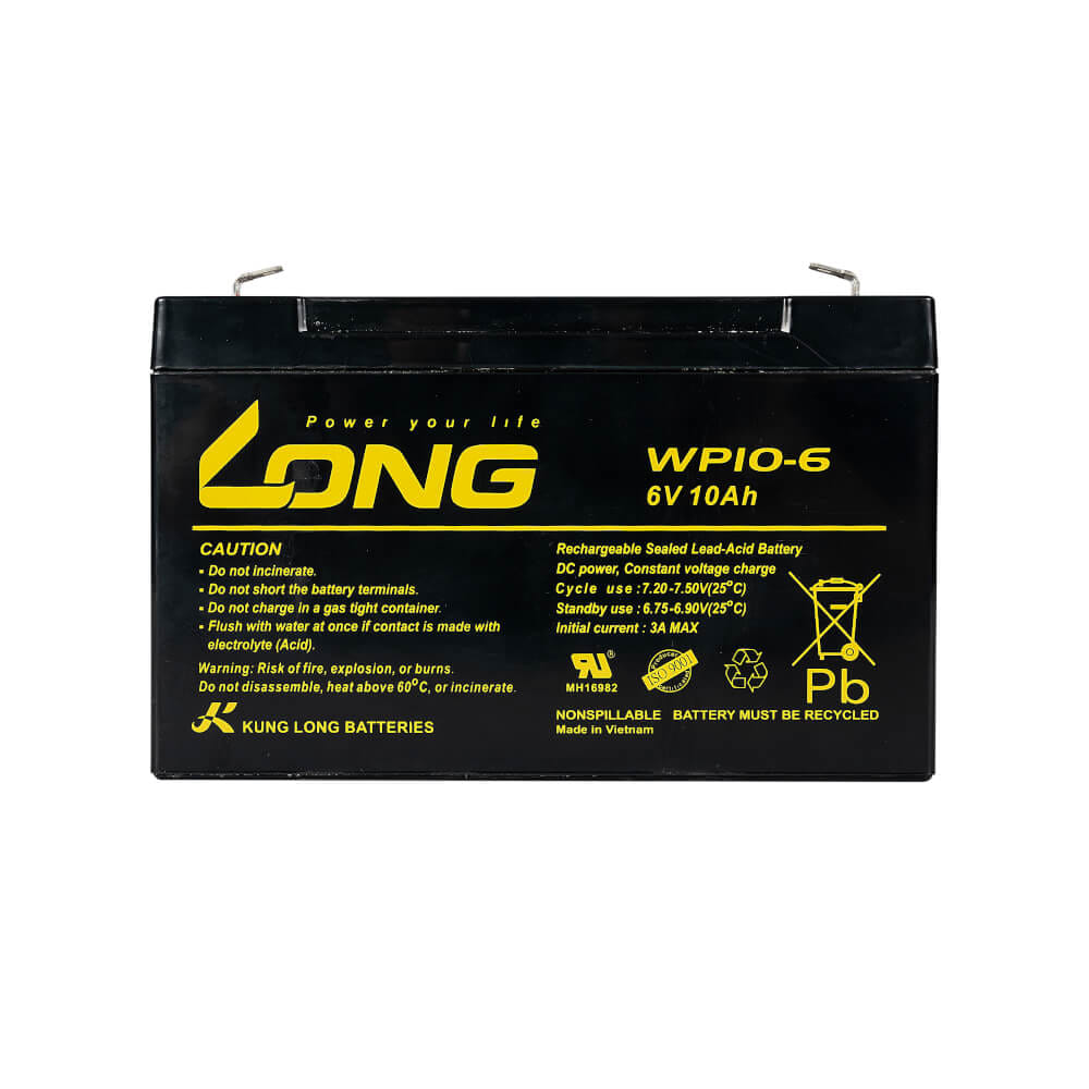 แบตเตอรี่แห้ง  LONG WP10-6 (6V10AH) สำหรับไฟฉุกเฉิน_4