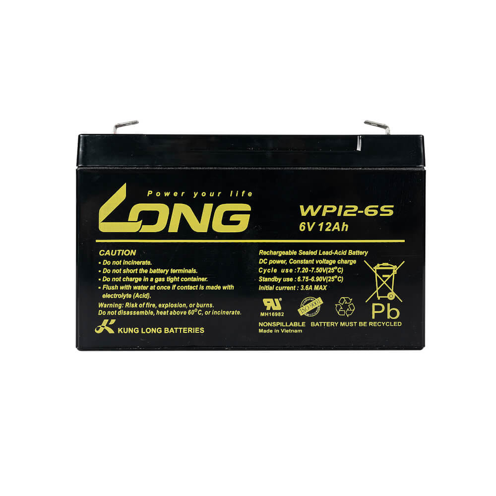 แบตเตอรี่แห้ง  LONG WP12-6S (6V12AH) สำหรับไฟฉุกเฉิน_0