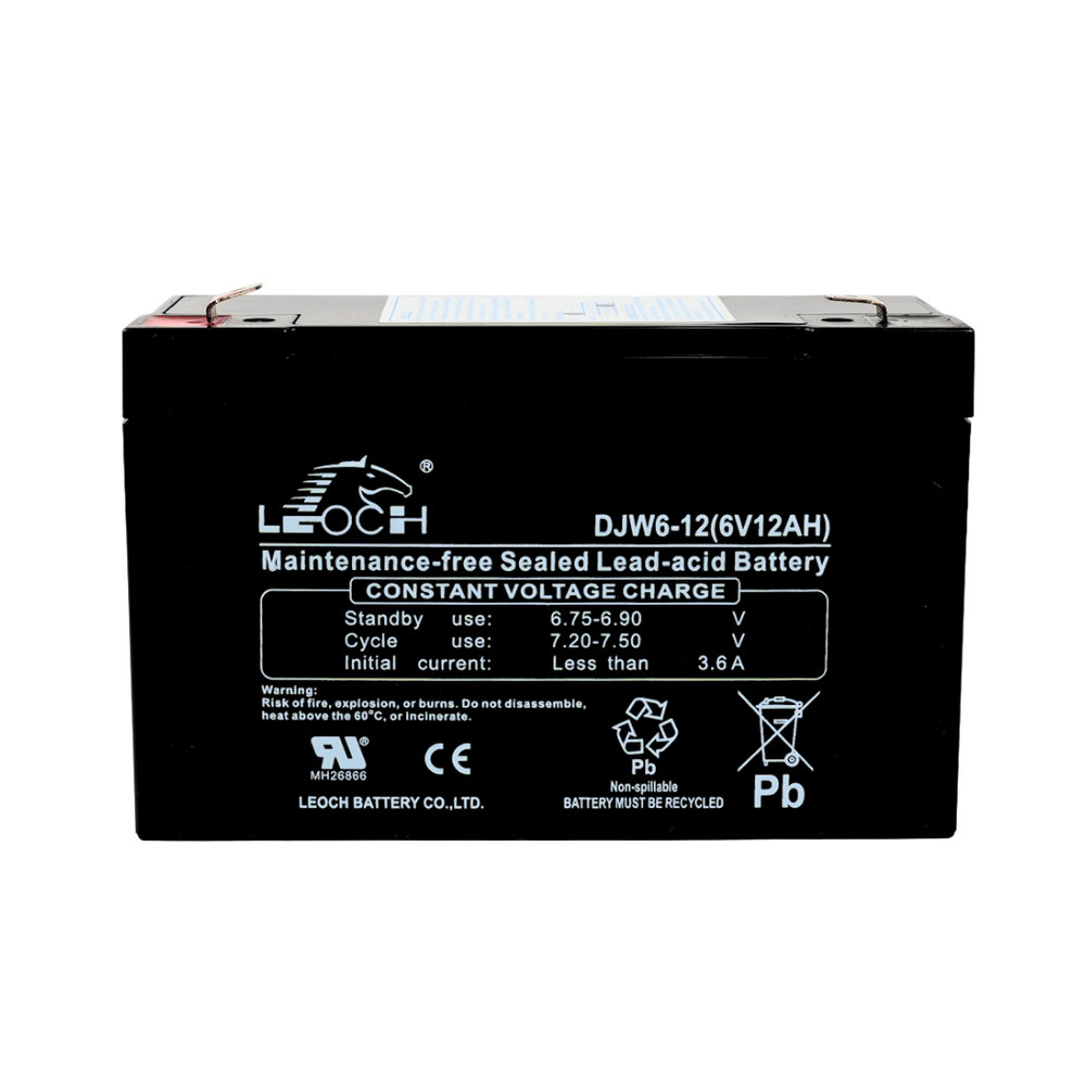 แบตเตอรี่แห้ง LEOCH DJW6-12 (6V12AH) สำหรับไฟฉุกเฉิน