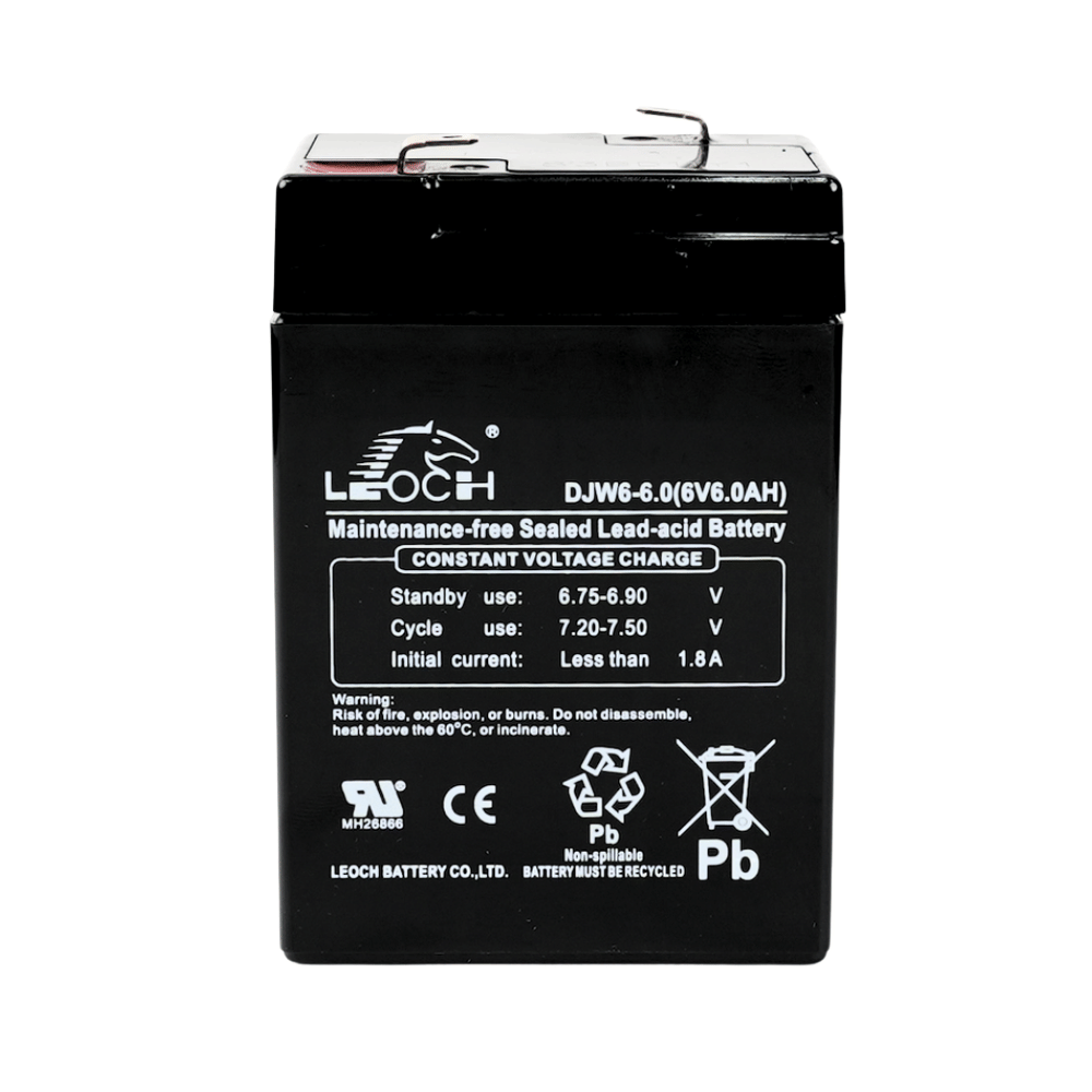 แบตเตอรี่แห้ง  LEOCH DJW6-6.0 (6V6.0AH) สำหรับไฟฉุกเฉิน