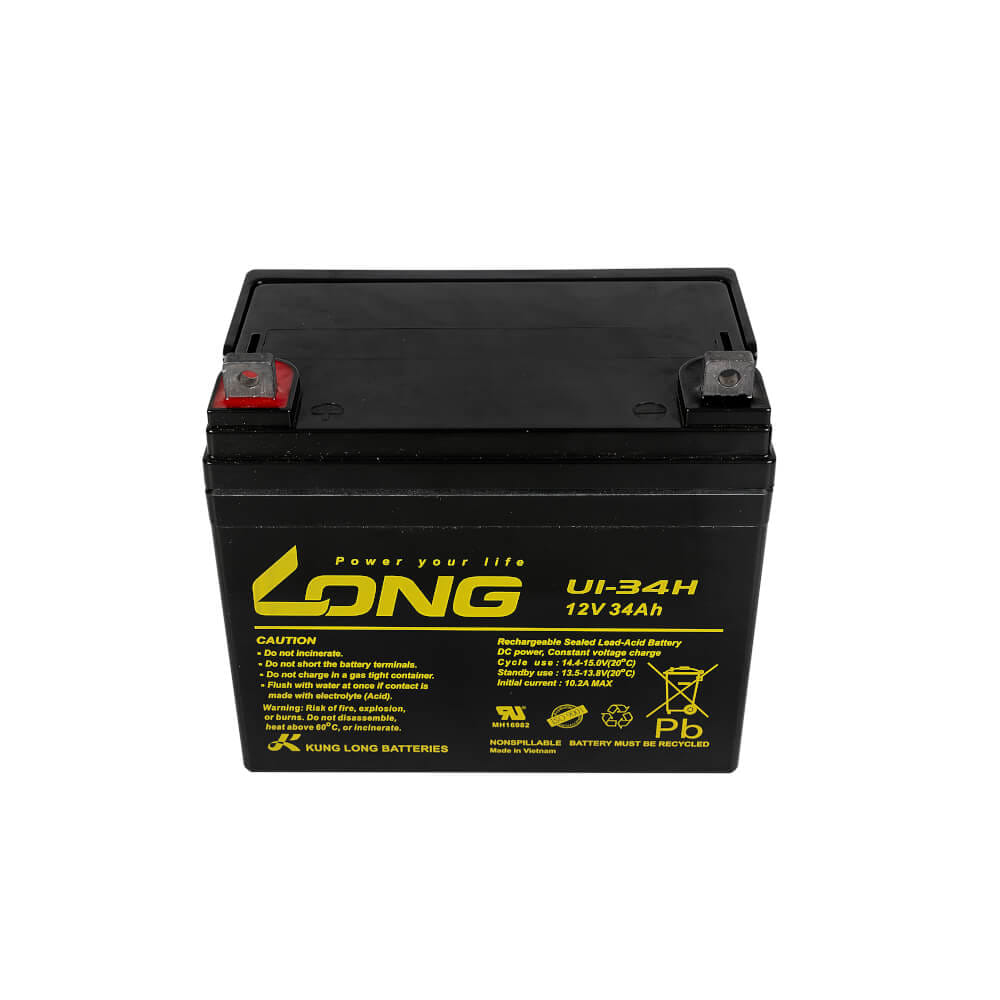 แบตเตอรี่แห้ง LONG U1-34H (12V 34AH) สำหรับเครื่องสำรองไฟฟ้า UPS และ รถไฟฟ้า