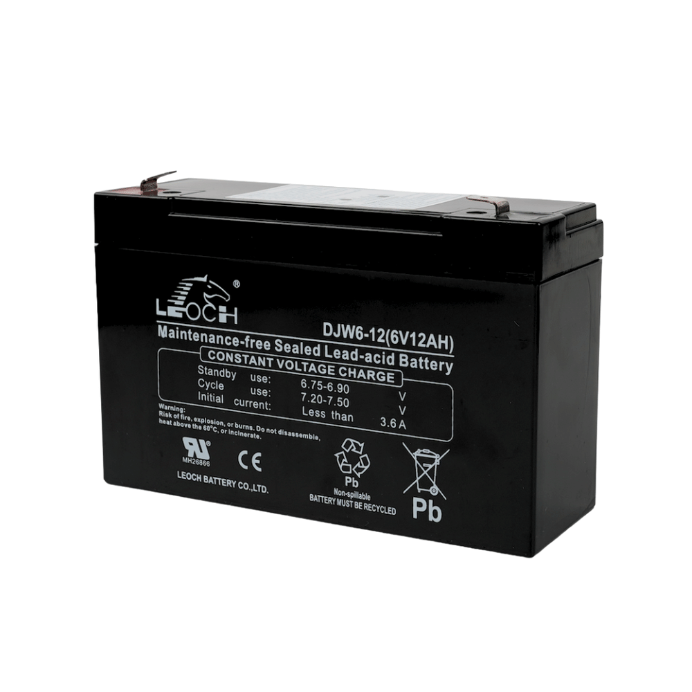 แบตเตอรี่แห้ง LEOCH DJW6-12 (6V12AH) สำหรับไฟฉุกเฉิน