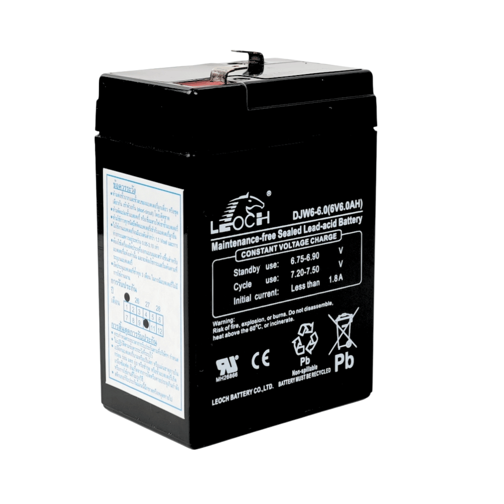 แบตเตอรี่แห้ง  LEOCH DJW6-6.0 (6V6.0AH) สำหรับไฟฉุกเฉิน