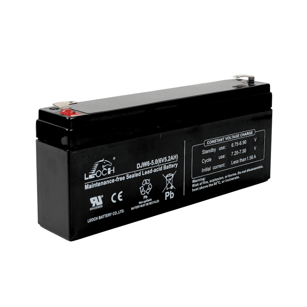 แบตเตอรี่แห้ง  LEOCH DJW6-5.0 (6V5.2AH) สำหรับไฟฉุกเฉิน