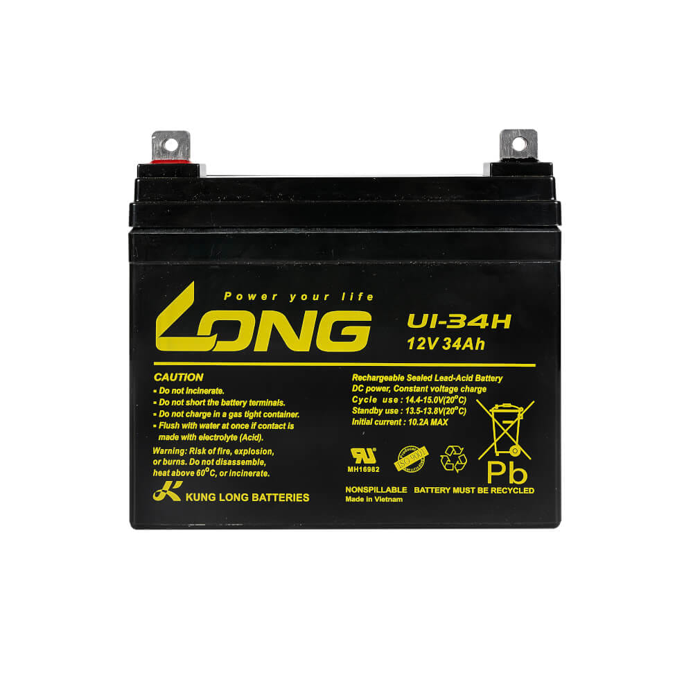 แบตเตอรี่แห้ง LONG U1-34H (12V 34AH) สำหรับเครื่องสำรองไฟฟ้า UPS และ รถไฟฟ้า