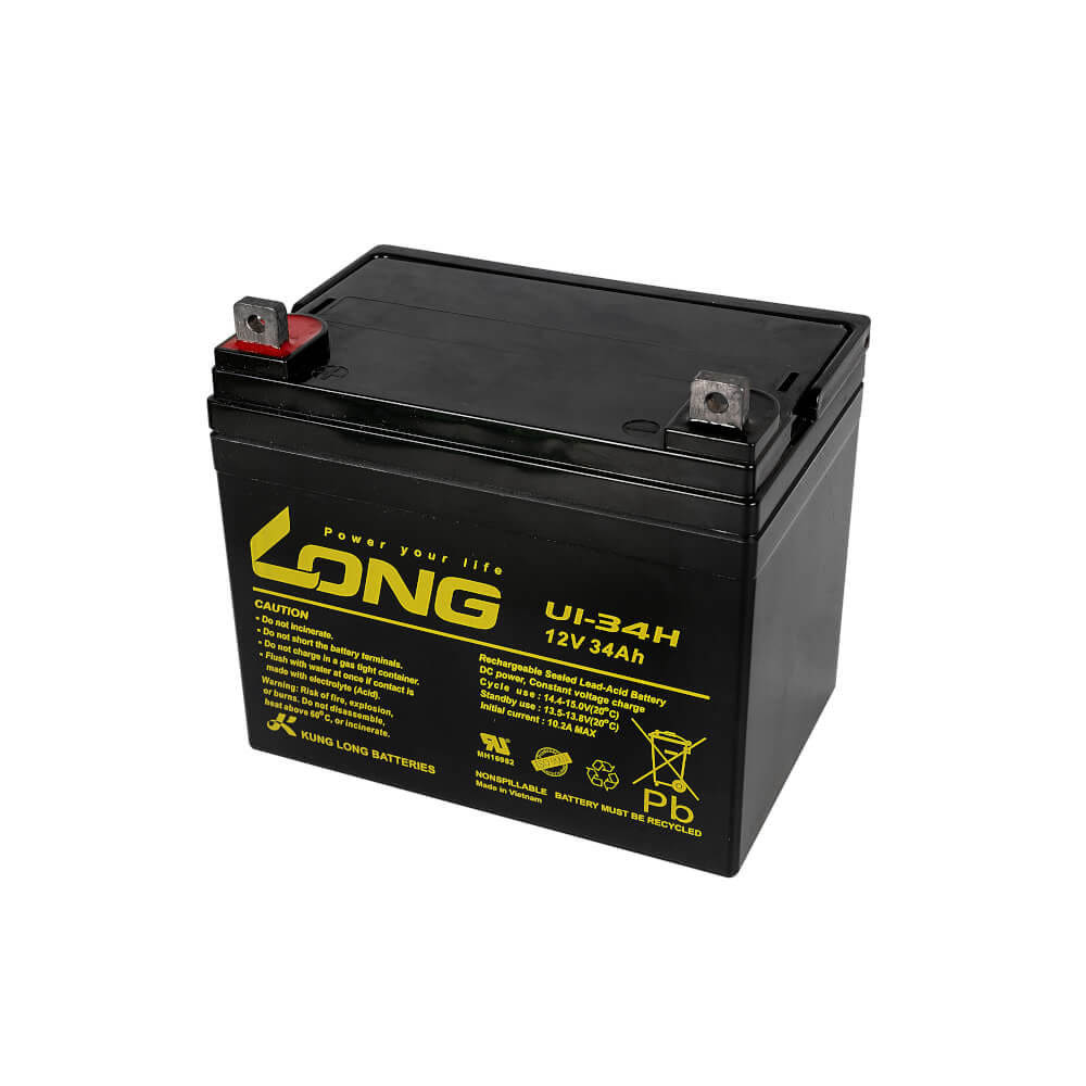 แบตเตอรี่แห้ง LONG U1-34H (12V 34AH) สำหรับเครื่องสำรองไฟฟ้า UPS และ รถไฟฟ้า