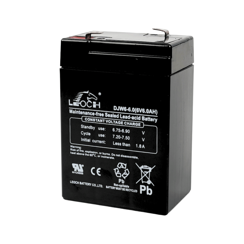 แบตเตอรี่แห้ง  LEOCH DJW6-6.0 (6V6.0AH) สำหรับไฟฉุกเฉิน