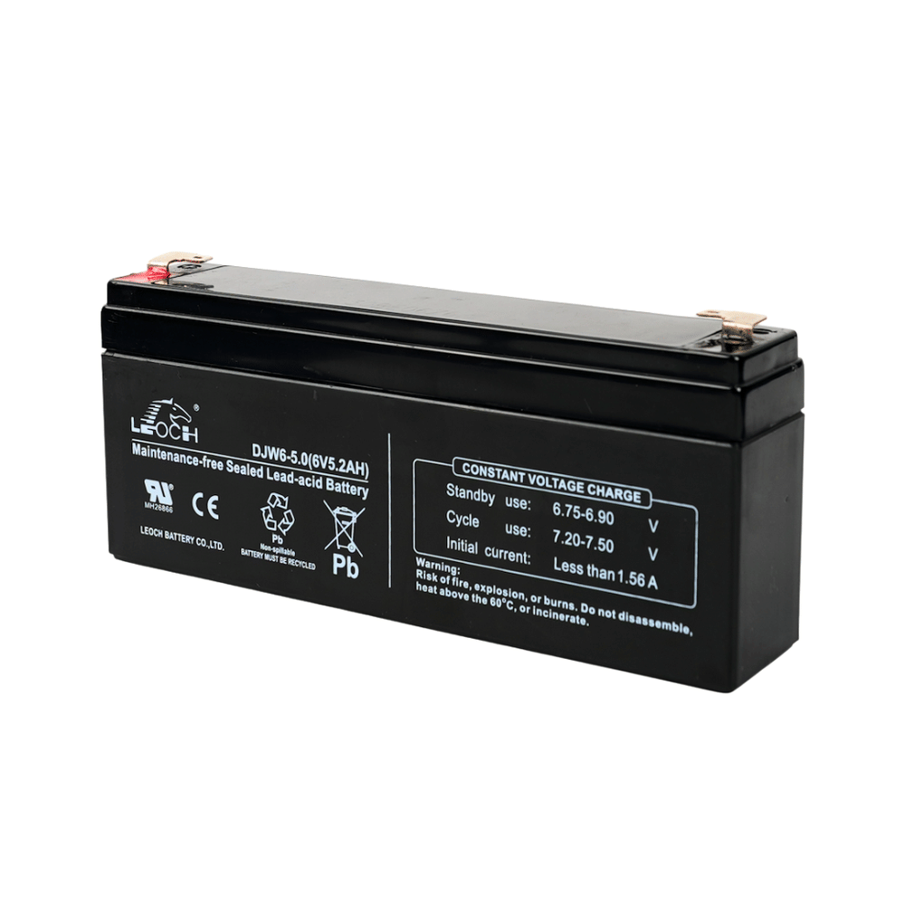 แบตเตอรี่แห้ง  LEOCH DJW6-5.0 (6V5.2AH) สำหรับไฟฉุกเฉิน