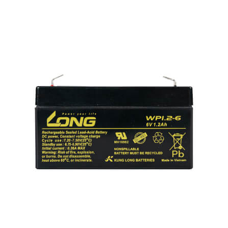 แบตเตอรี่แห้ง  LONG WP1.2-6 (6V1.2AH) สำหรับไฟฉุกเฉิน_0
