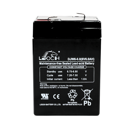 แบตเตอรี่แห้ง  LEOCH DJW6-6.0 (6V6.0AH) สำหรับไฟฉุกเฉิน_1