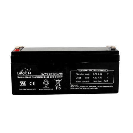 แบตเตอรี่แห้ง  LEOCH DJW6-5.0 (6V5.2AH) สำหรับไฟฉุกเฉิน_1