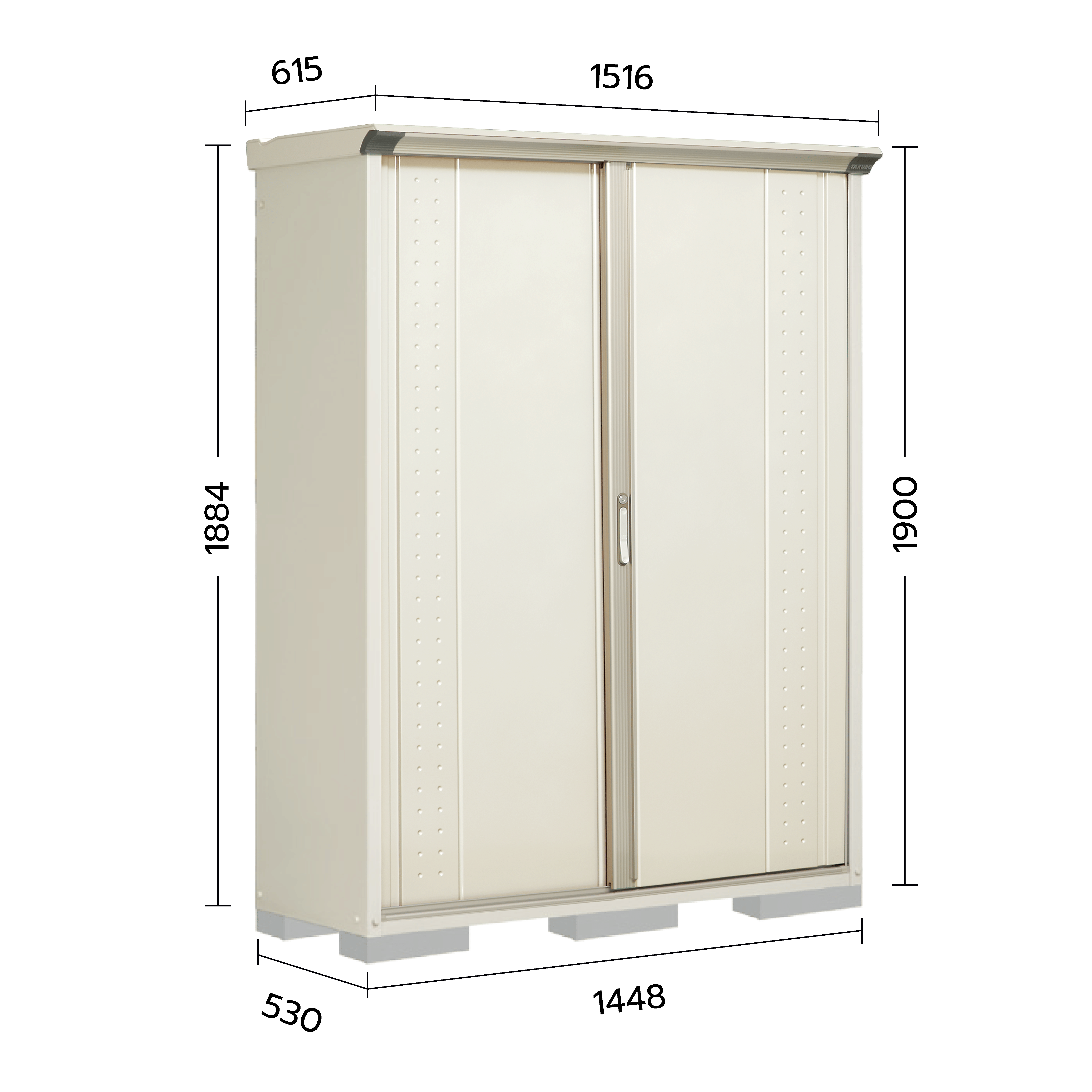 ตู้เก็บของกลางแจ้ง TAKUBO GP155A TALL SPACE สี MOON WHITE
