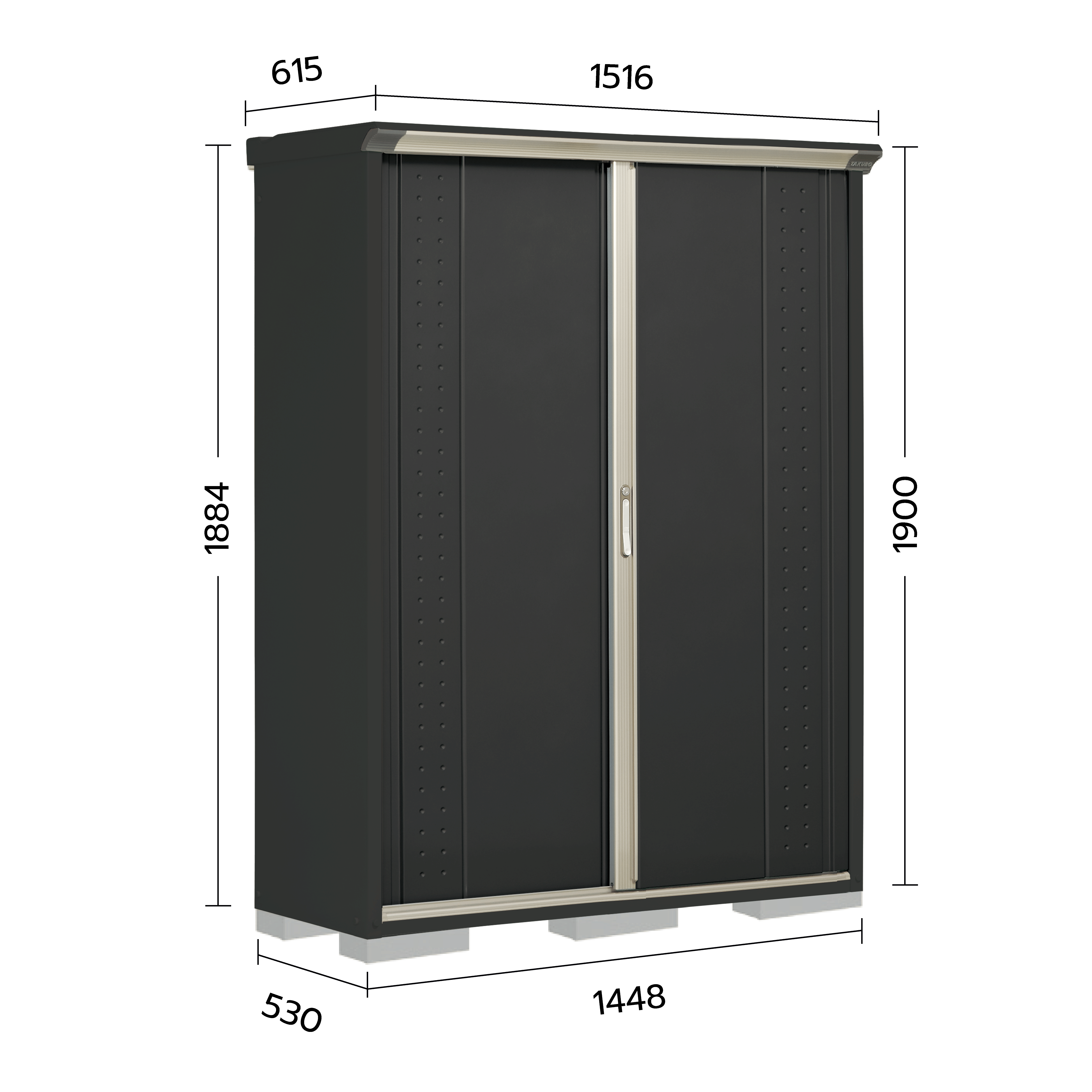 ตู้เก็บของกลางแจ้ง TAKUBO GPY155A TALL SPACE สี IVORY BLACK_3