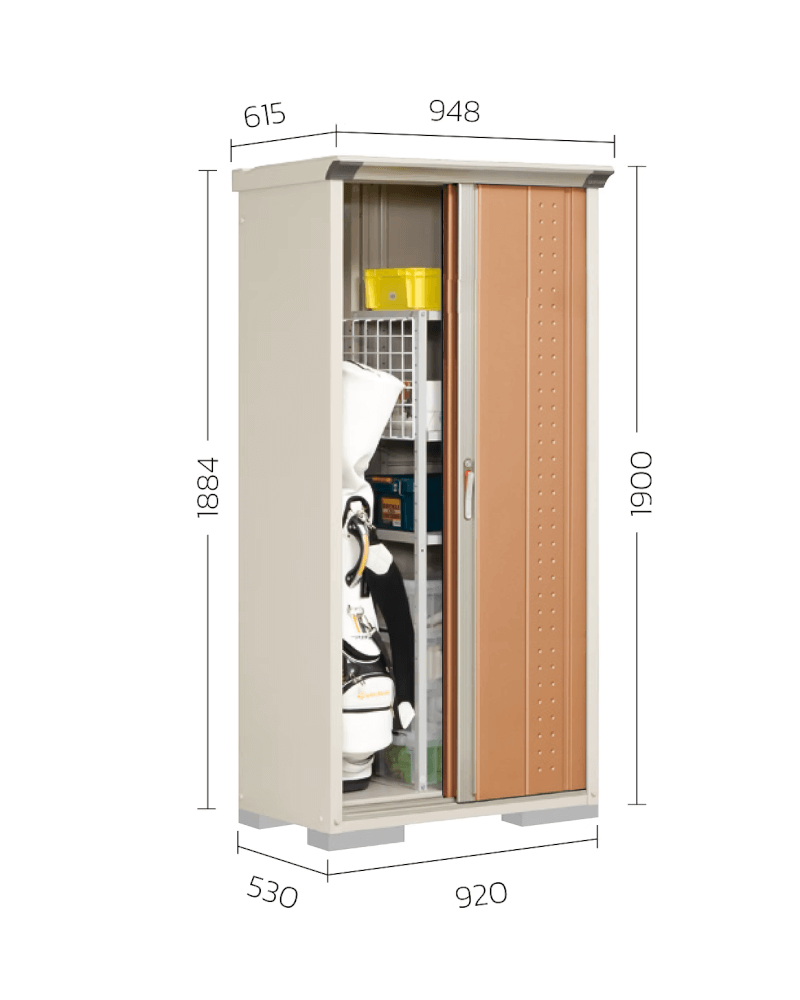 ตู้เก็บของกลางแจ้ง TAKUBO GP95A TALL SPACE สี TROPICAL ORANGE_3
