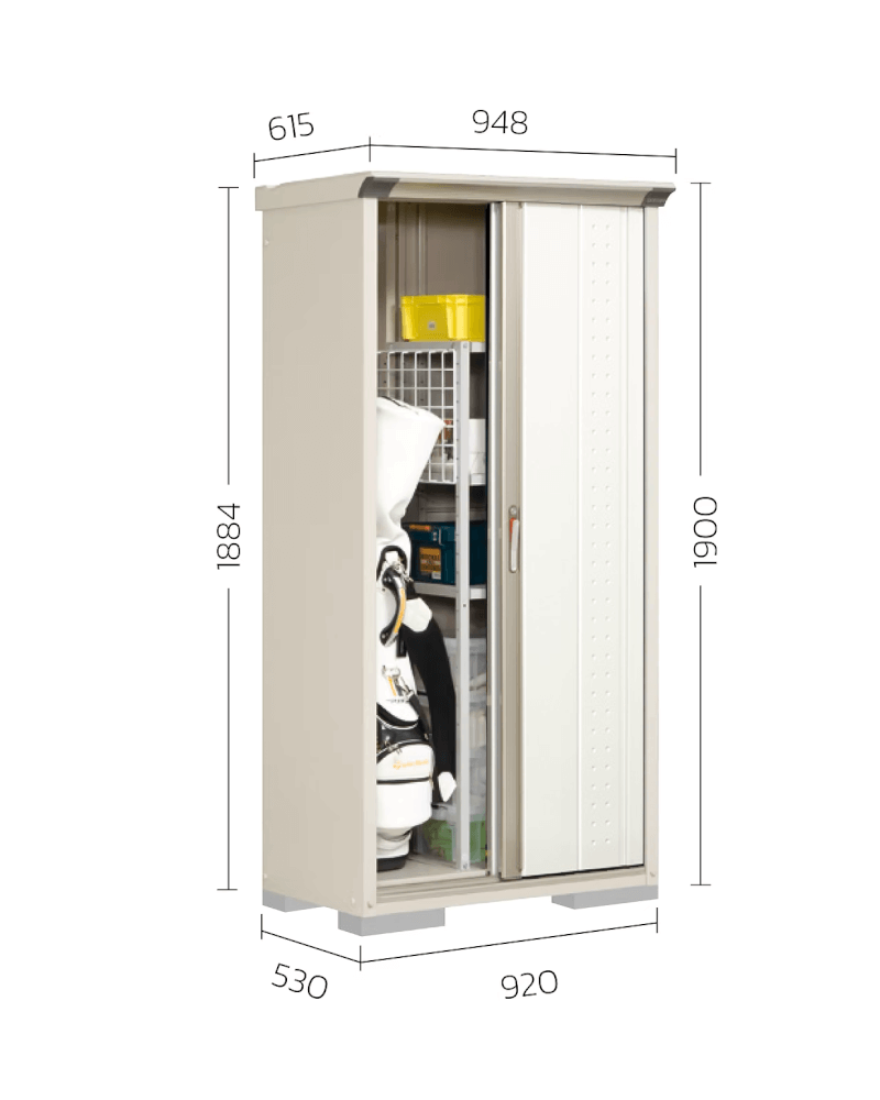 ตู้เก็บของกลางแจ้ง TAKUBO GP95A TALL SPACE สี SILK WHITE_3