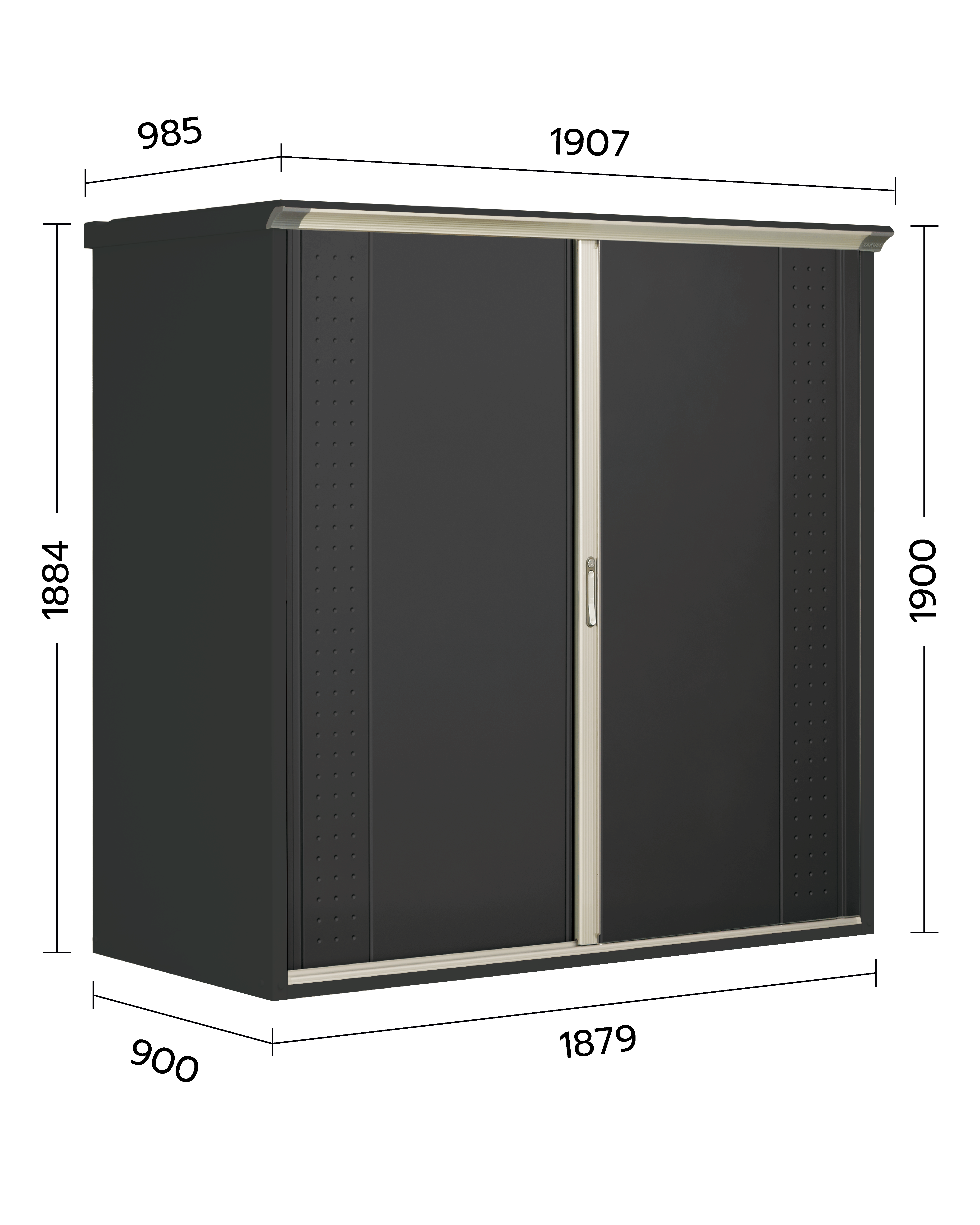 ตู้เก็บของกลางแจ้ง TAKUBO GPY199A FULL SHELF สี IVORY BLACK_2