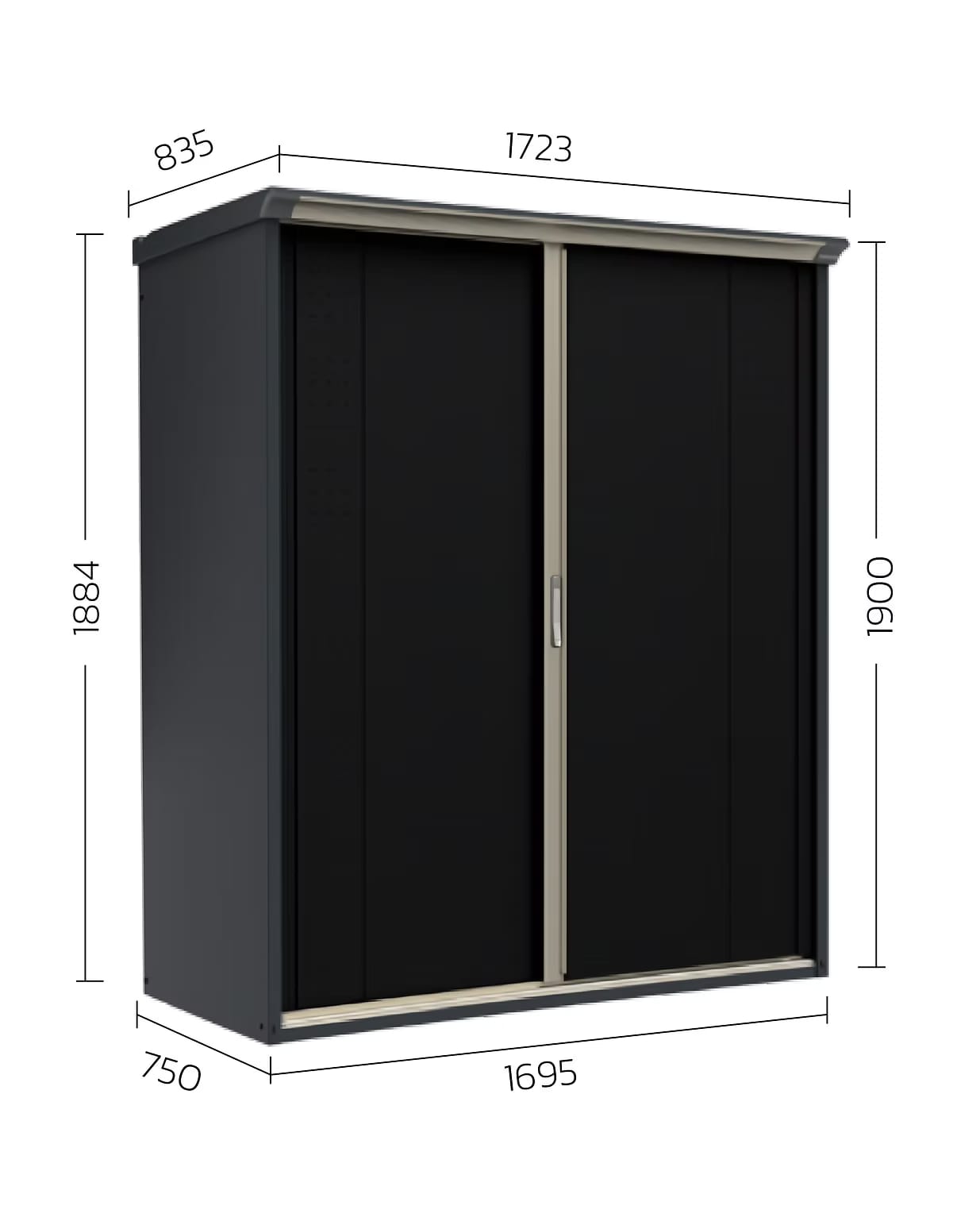 ตู้เก็บของกลางแจ้ง TAKUBO GPY177A TALL SPACE สี IVORY BLACK_2