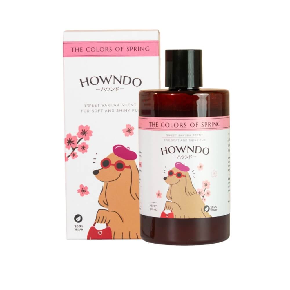 แชมพูผสมครีมนวดสำหรับสุนัข HOWNDO สูตร THE COLORS OF SPRING กลิ่นซากุระ บำรุงขน ลดอาการคัน 300 มล.