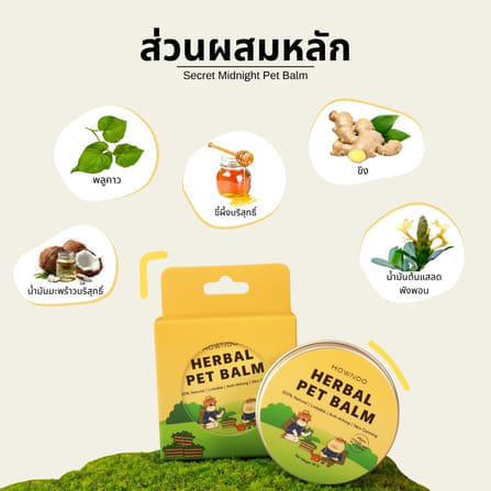บาล์มพลูคาว สำหรับสัตว์เลี้ยง HOWNDO บำรุงผิวหนัง รักษาอาการคัน 30 กรัม_2