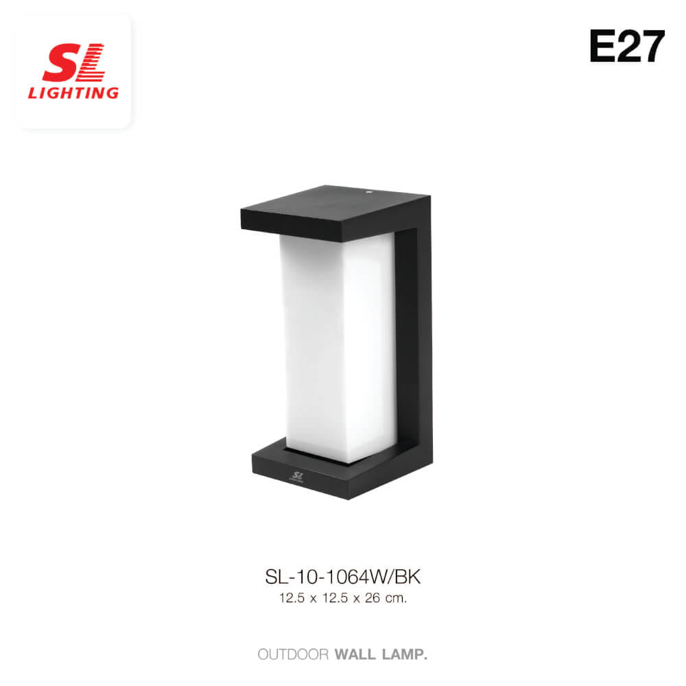 ไฟผนังภายนอก SL LIGHTING 1064 E27 สีดำ