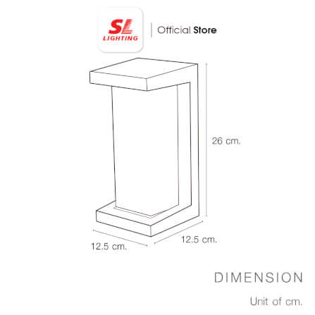 ไฟผนังภายนอก SL LIGHTING 1064 E27 สีดำ_4