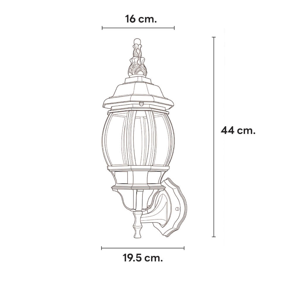 ไฟผนังภายนอก SL LIGHTING 20623W E27 สีดำ