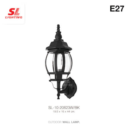ไฟผนังภายนอก SL LIGHTING 20623W E27 สีดำ_1
