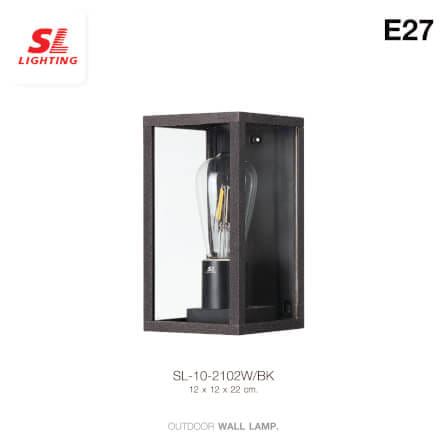 ไฟผนังภายนอก SL LIGHTING 2102W E27 สีดำ_1