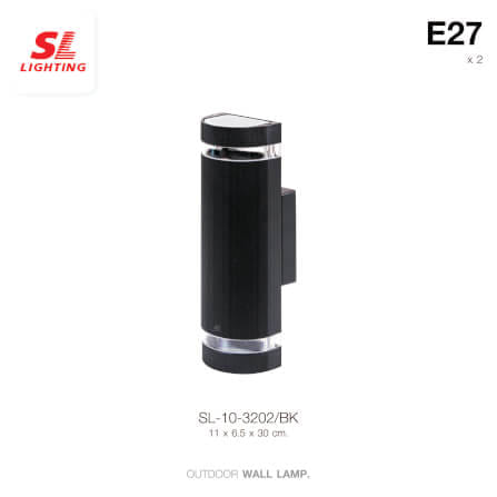 ไฟผนังภายนอก SL LIGHTING 3202 E27 สีดำ_1