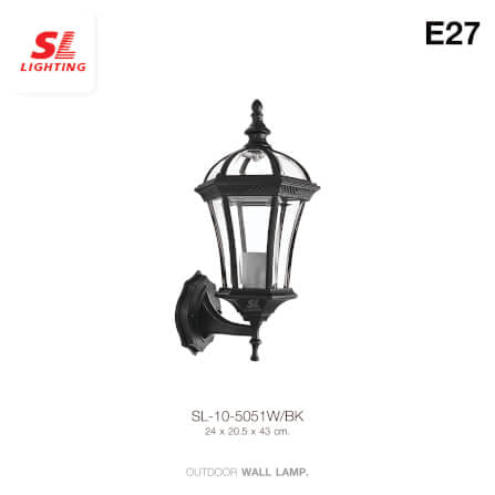 ไฟผนังภายนอก SL LIGHTING 5051W E27 สีดำ_1