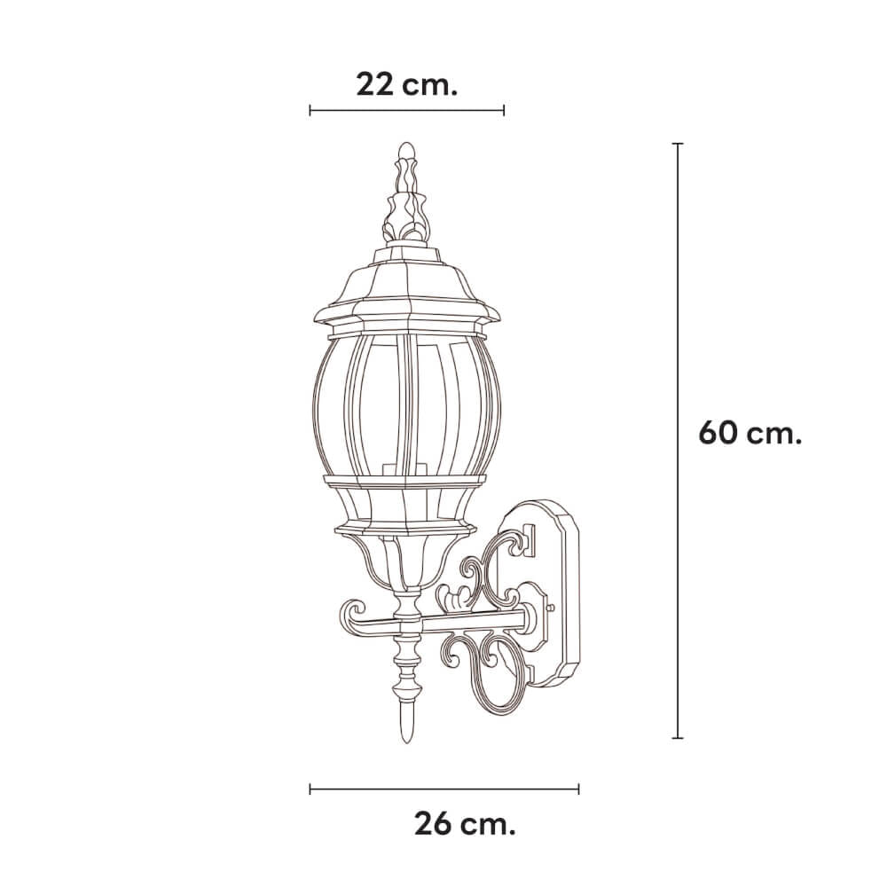 ไฟผนังภายนอก SL LIGHTING 5003WC E27 สีดำ