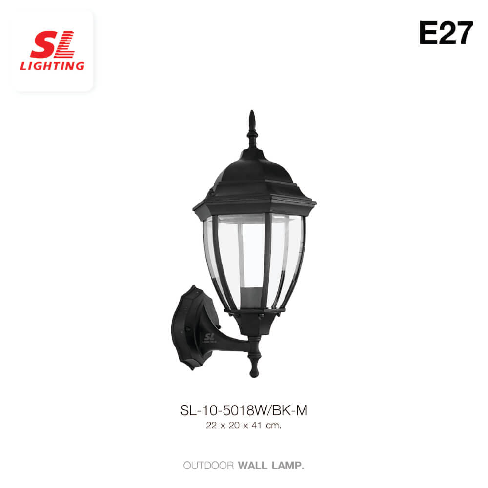 ไฟผนังภายนอก SL LIGHTING 5018W E27 สีดำ_3