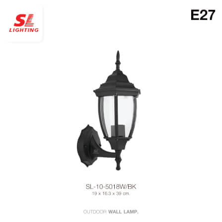 ไฟผนังภายนอก SL LIGHTING 5018W E27 สีดำ_1