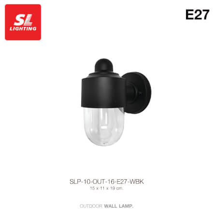 ไฟผนังภายนอก SL LIGHTING OUT-16 E27 สีดำ_1