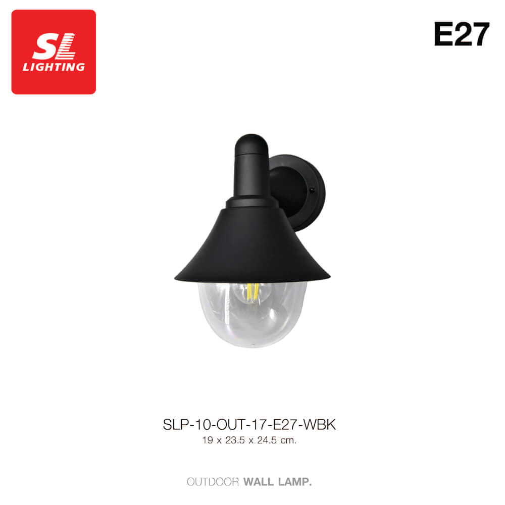 ไฟผนังภายนอก SL LIGHTING OUT-17 E27 สีดำ