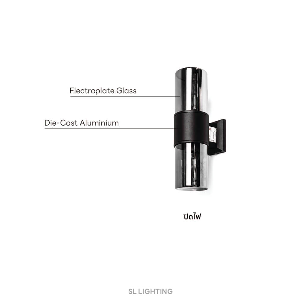 ไฟผนังภายนอก SL LIGHTING PLATRA E27 สีดำ