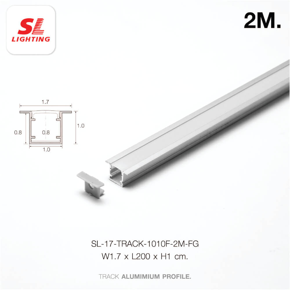 รางไฟเส้นอะลูมิเนียม SL LIGHTING 1010F 2 เมตร สีเทา (แบบฝัง)_4