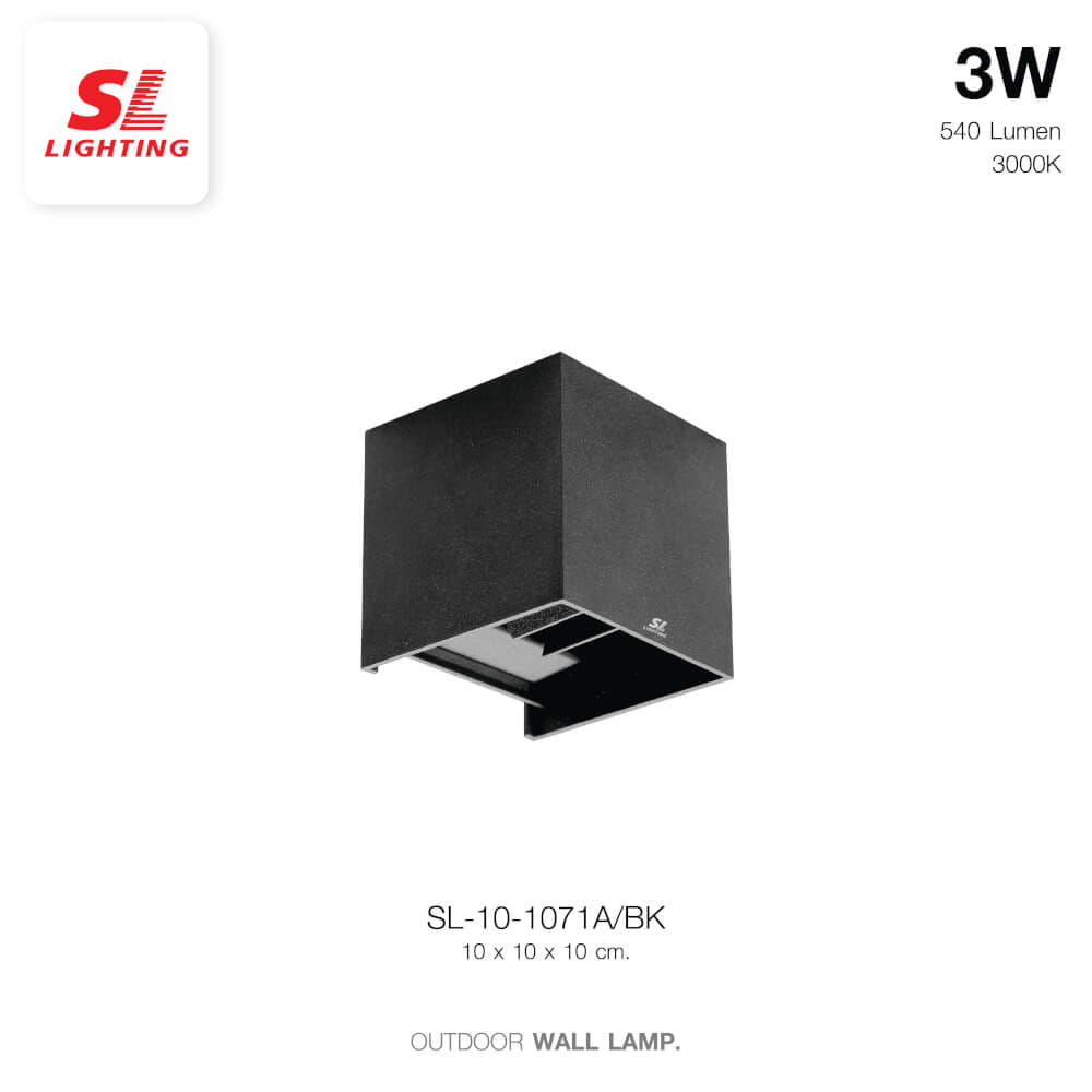 ไฟกิ่งภายนอก LED SL LIGHTING 1071A 3 วัตต์ WARM WHITE สีดำ (ส่อง 2 ทาง)