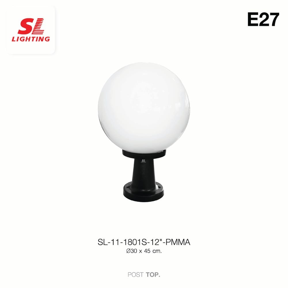 ไฟหัวเสา SL LIGHTING 1801S 12 นิ้ว E27 สีดำ