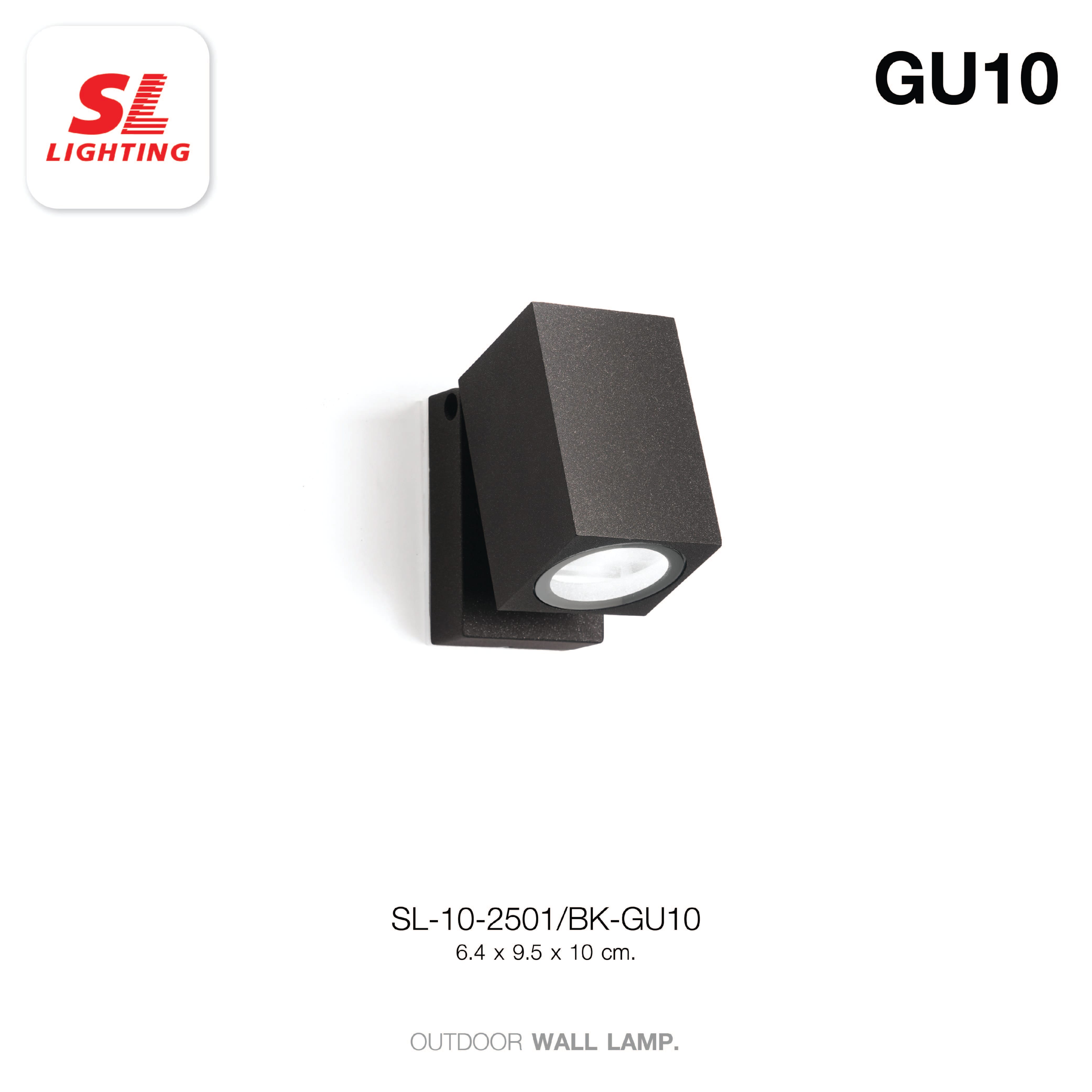 ไฟผนังภายนอก SL LIGHTING 2328 GU10 สี่เหลี่ยม สีดำ