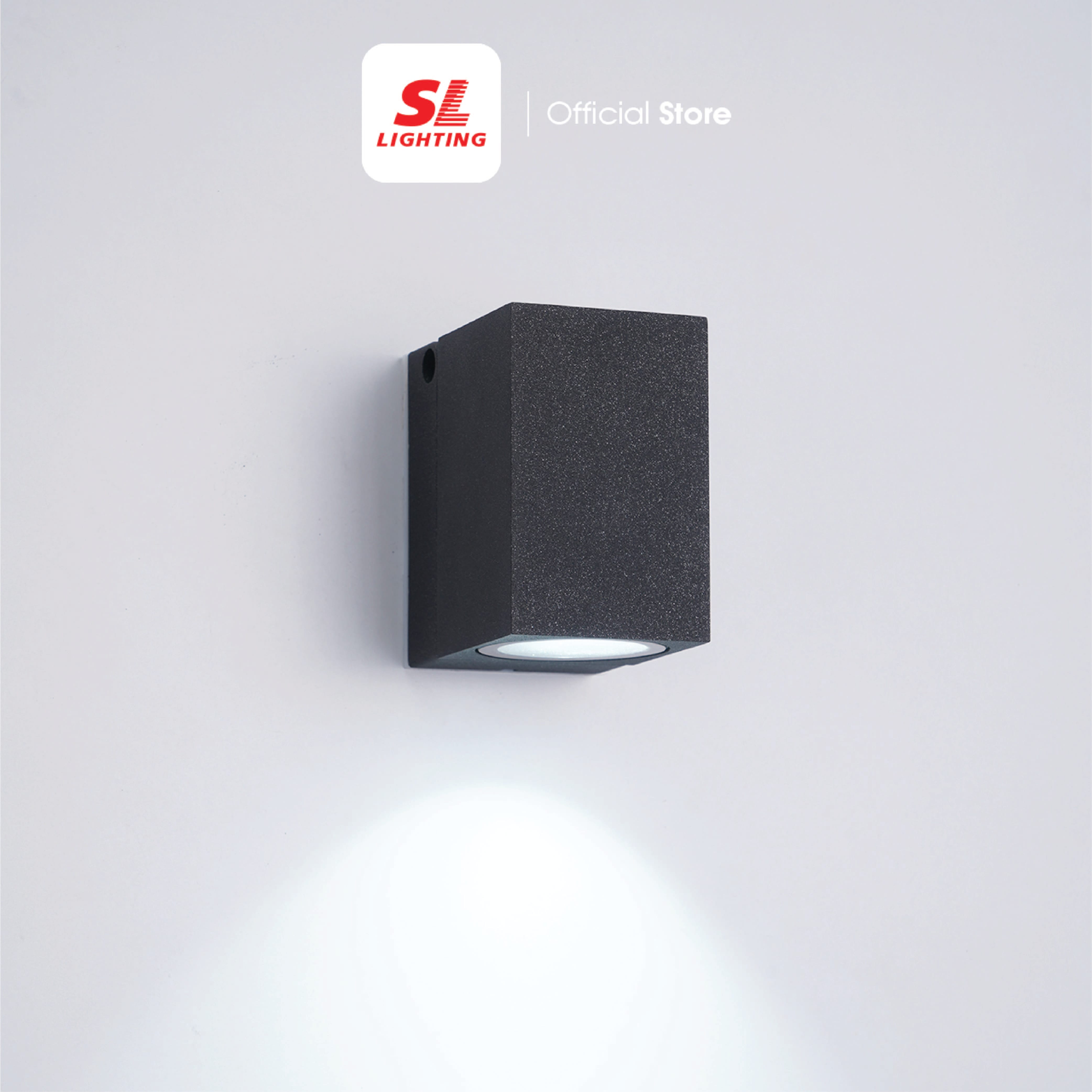 ไฟผนังภายนอก SL LIGHTING 2328 GU10 สี่เหลี่ยม สีดำ