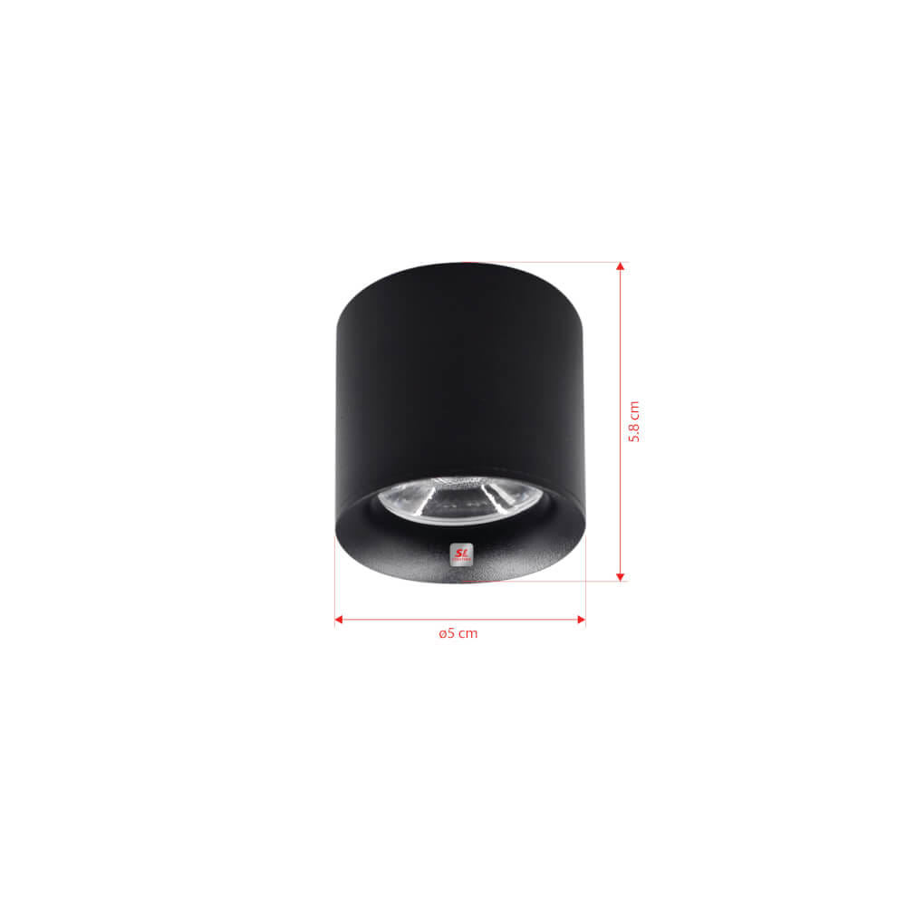 ดาวน์ไลท์ LED SL LIGHTING CYLIN กลม 3 วัตต์ WARM WHITE สีดำ 1 หัว