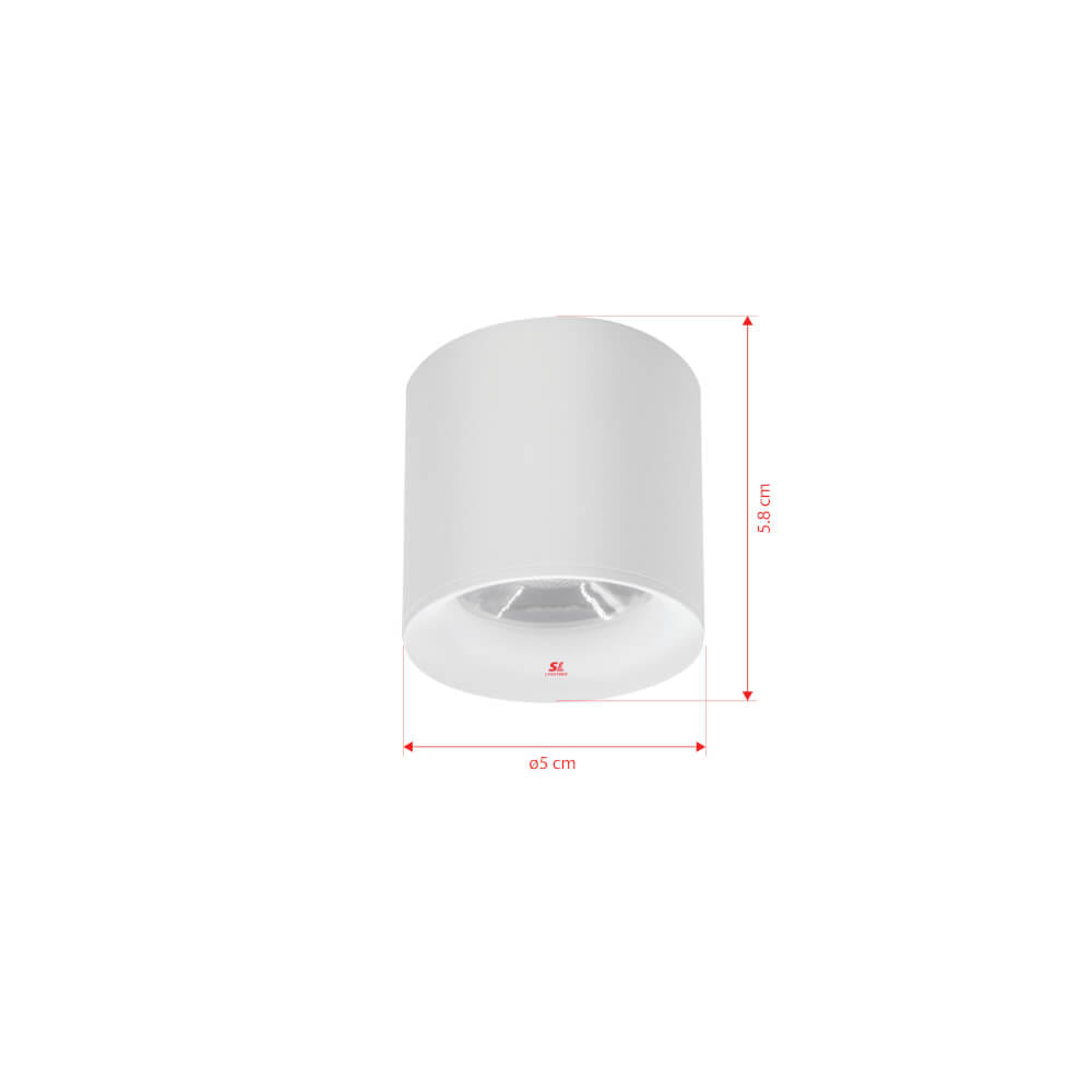 ดาวน์ไลท์ LED SL LIGHTING CYLIN กลม 3 วัตต์ WARM WHITE สีขาว 1 หัว